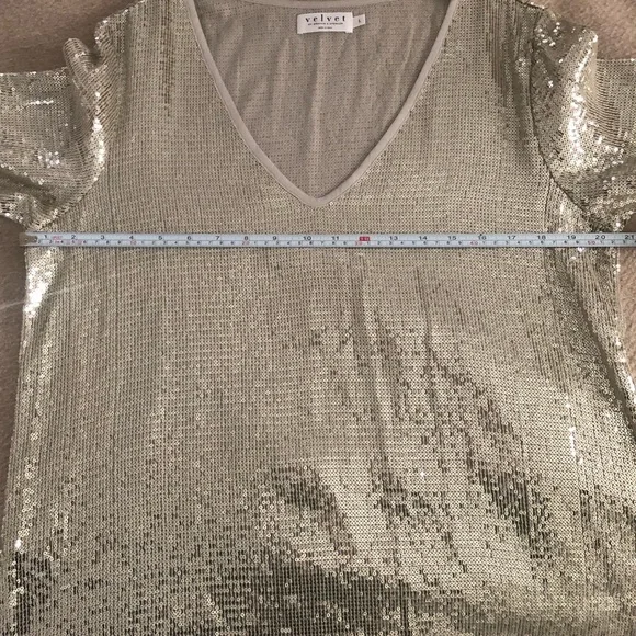 Silver Sequin Dress - Velvet by Graham & Spencer - Size L - Picture 4 of 9